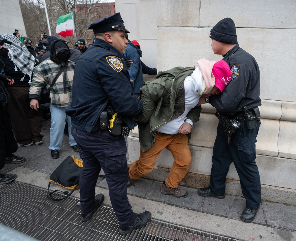Pro- and anti-Khamenei protesters clash at Washington Square Park, multiple arrests made