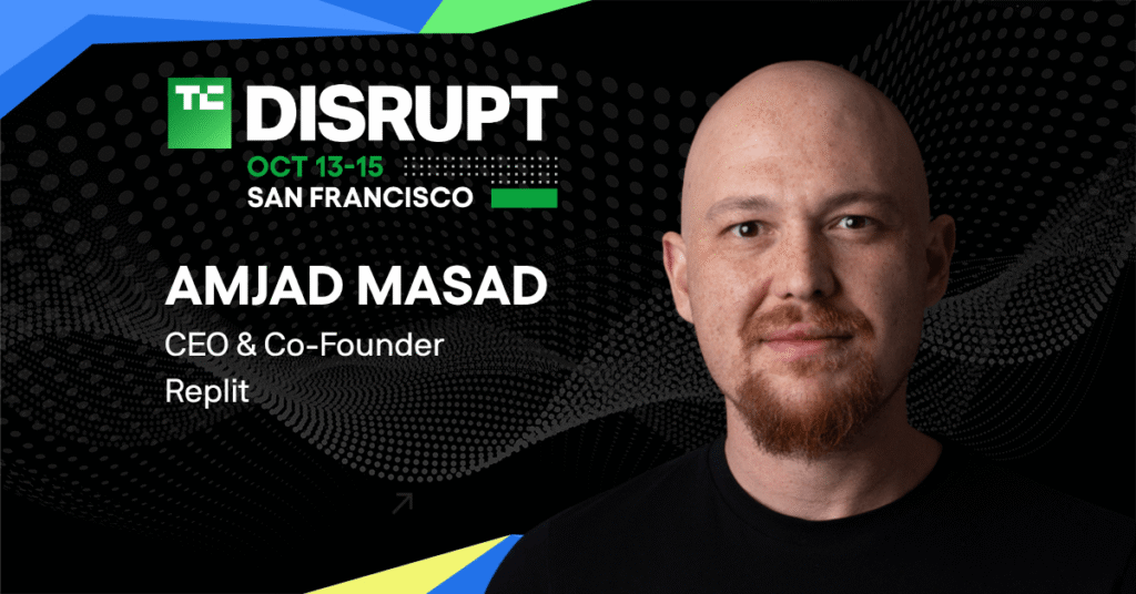 Amjad Masad, CEO and co-founder of Replit, joins the Disrupt Stage at TechCrunch Disrupt 2026